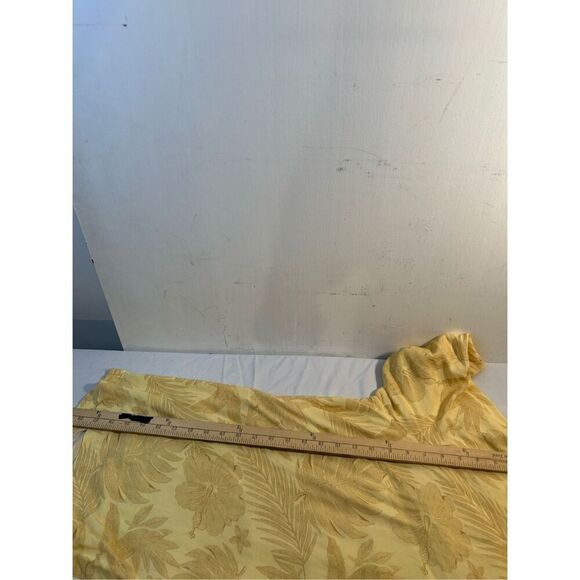 Puritan Hawaiian Beach Cruise Rayon Shirt 2x Flowers Yellow Wood Buttons rn#5246 - Picture 7 of 7